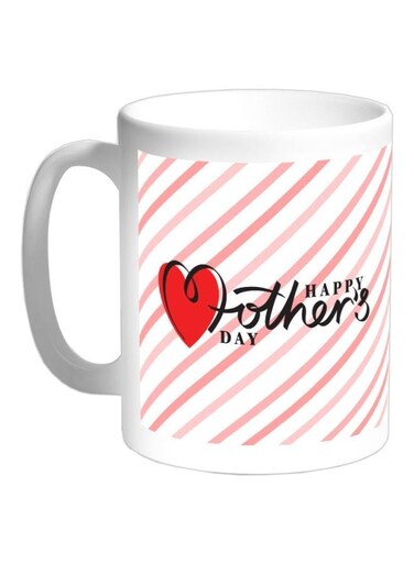 Happy Mother's Day Printed Coffee Mug White/Pink/Red 325ml