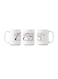 3-Piece Premium Printed Ceramic Coffee Mug White 350ml
