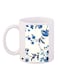 Floral Printed Coffee Mug White/Blue 11ounce