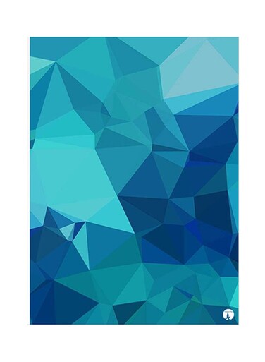 Triangles Metal Plate Poster Blue 15 x 20cm