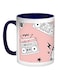 Stereo Recorder Printed Coffee Mug Pink/Black/White 11ounce