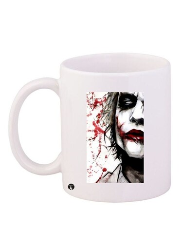 Joker Printed Coffee Mug White/Black/Red 11ounce