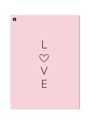 Love Themed Metallic Plate Pink/Black 20x15cm