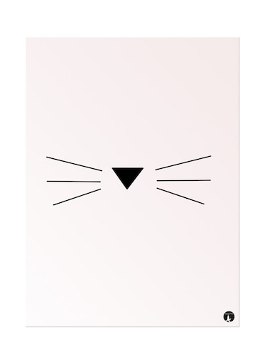 Metal Plate Of Cat Whiskers Poster Pink/Black
