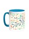 Decorative - Tree Paper Printed Coffee Mug Turquoise/White 11ounce