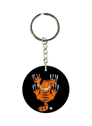Cartoon Cat Printed Double Sided Keychain