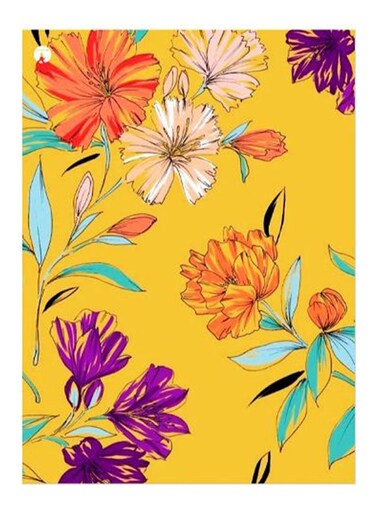 Floral Printed Decorative Plate Blue/Yellow/Green 20x15cm
