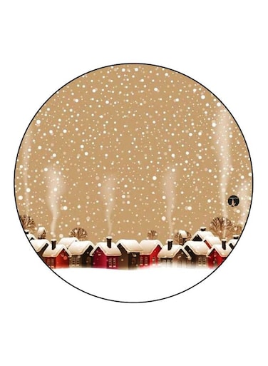 Cartoon Printed Fridge Magnet Brown/White/Red 5.5cm