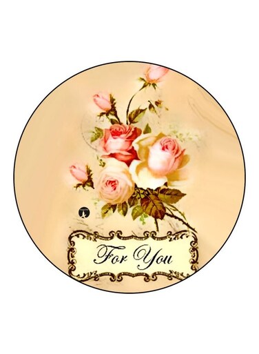 Roses Printed Fridge Magnet Yellow/Pink/Green 5.5cm