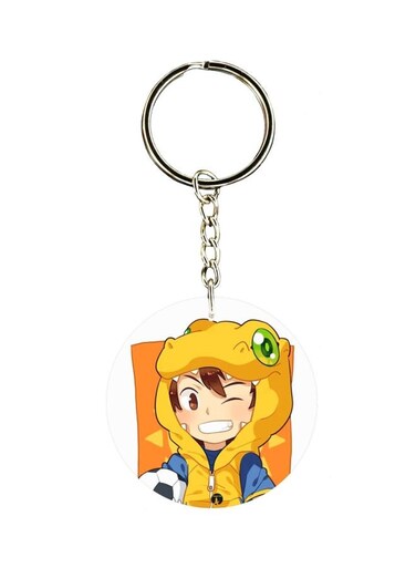 Anime Digimon Double Side Printed Keychain