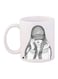 Girl Printed Coffee Mug White/Grey 11ounce
