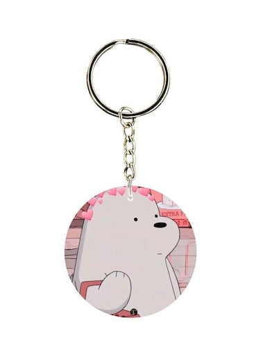 Bear Printed Double Sided Keychain