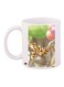 Tiger Printed Coffee Mug White/Brown/Green 11ounce