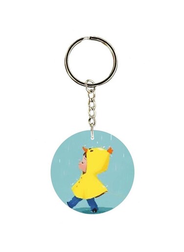 Cartoon Themed Single Sided Keychain