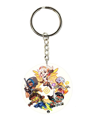 Video Game Overwatch Double Side Printed Keychain
