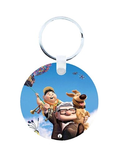 Up Characters Printed Wooden Keychain