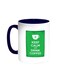 Keep Calm And Drink Coffee Printed Mug Blue/White 11ounce