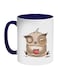 Owl Printed Coffee Mug Dark Blue/White/Beige 11ounce