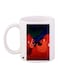 Cartoon Printed Coffee Mug White/Brown/Blue 11ounce