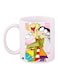 Cartoon Printed Coffee Mug White/Yellow/Pink 11ounce