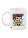 Printed Ceramic Coffee Mug White/Green/Blue