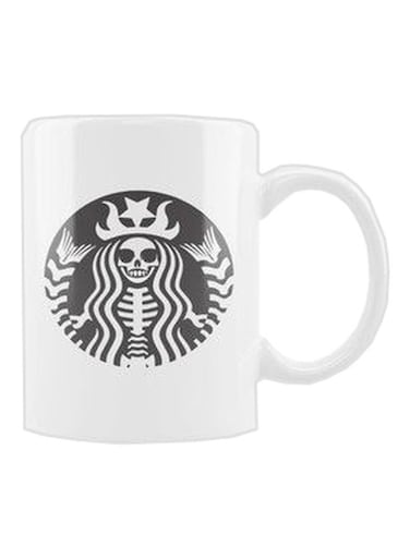 Skeleton Printed Coffee Mug White/Black 350ml