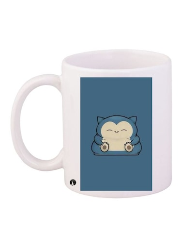 Snorlax Printed Coffee Mug White/blue/Beige 11ounce