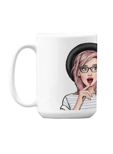 Premium Printed Ceramic Coffee Mug White 350ml