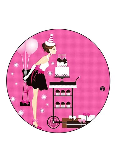 Girl Printed Fridge Magnet Multicolour