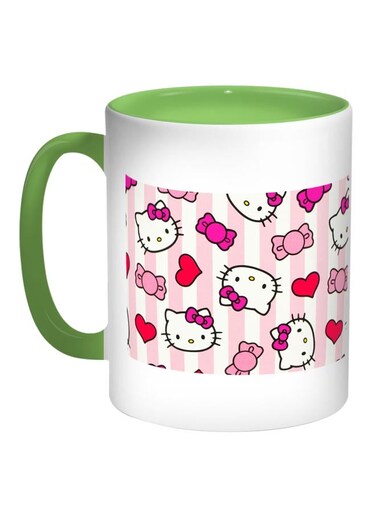 Hello Kitty Printed Coffee Mug White/Green/Pink