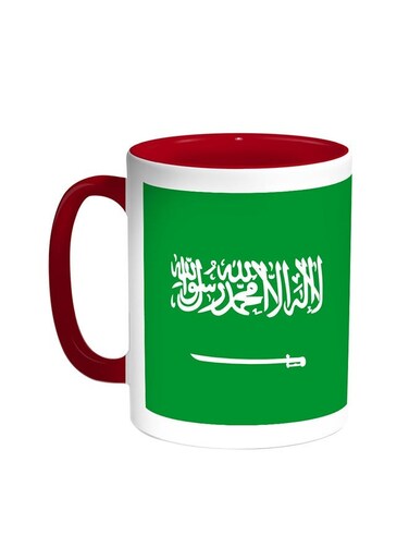 Kingdom Of Saudi Arabia Printed Coffee Mug Red/White 11ounce