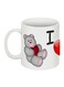 Teddy Bear Printed Coffee Mug White/Red/Grey