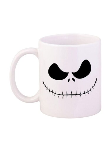 Printed Ceramic Coffee Mug White/Black