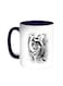 Face Of A Tiger Printed Coffee Mug Blue/White 11ounce
