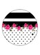 Floral Printed Fridge Magnet White/Black/Pink 5.5cm