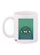 Cartoon Printed Coffee Mug White/Blue/Green 11ounce