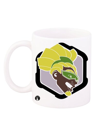 Overwatch Game Printed Mug White/Black/Yellow