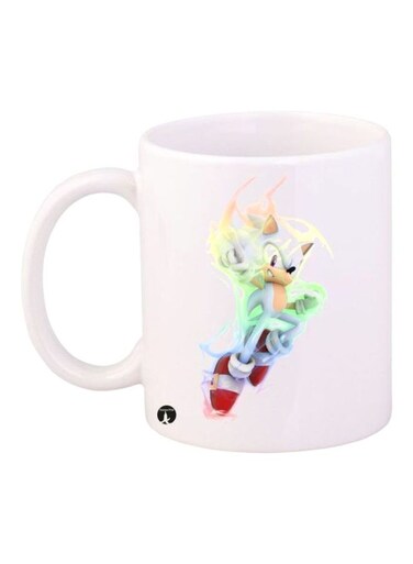 Sonic Character Printed Mug White/Blue/Green Standard Size