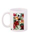 Floral Printed Coffee Mug White/Red/Green 11ounce