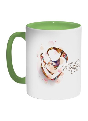Happy Mother's Day Printed Coffee Mug Green/White/Red 11ounce