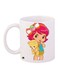 Girl With Teddy Bear Printed Coffee Mug White/Pink/Yellow 11ounce