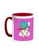 Cartoon Drawing - Dog Printed Coffee Mug Red/White 11ounce