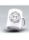 Modern Monogram M Printed Coffee Mug White