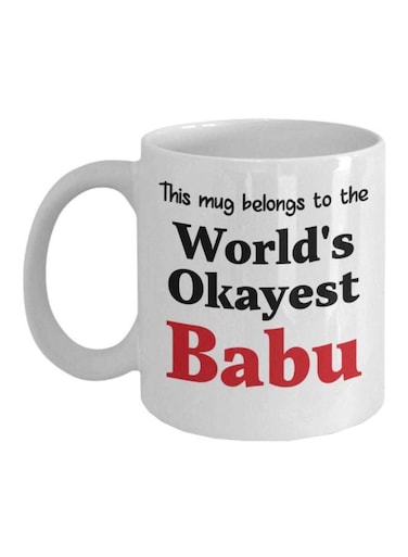 World's Okayest Babu Printed Coffee Mug White/Black/Red