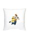 Minion Character Printed Cushion White/Yellow/Blue 16x16inch