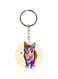 Cat Printed Dual Sided Keychain