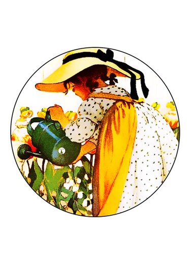 Vintage Art Printed Fridge Magnet Multicolour