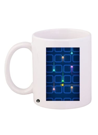 Printed Coffee Mug White/Blue 11ounce