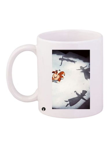 Cartoon Printed Coffee Mug White/Grey/Brown