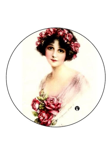 Vintage Art Printed Fridge Magnet Multicolour